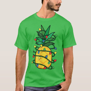Funny Hawaii Christmas Lights Pineapple T-Shirt