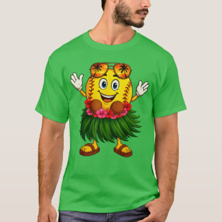 Funny Hawaii Softball Ball Hawaiian Tropical Summe T-Shirt