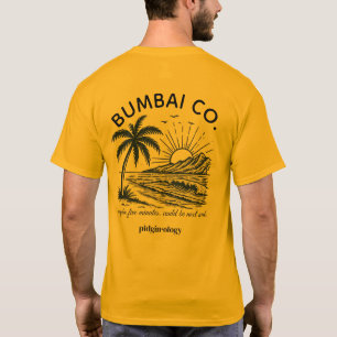 Funny Hawaiian Pidgin Bumbai Co. Retro Surf Gold T-Shirt