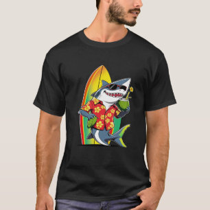 Funny Hawaiian Shark Drink Coconut Hawaii Summer T-Shirt