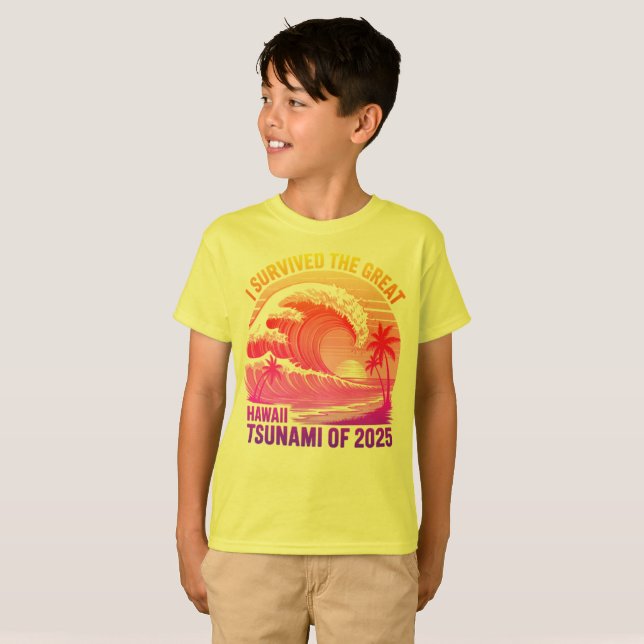 Funny Hawaiian Tsunami Survivor Shirt - 2025 (Front Full)