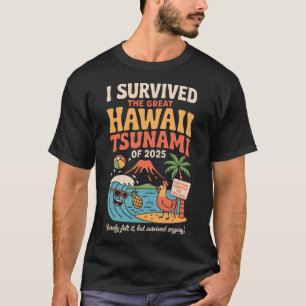 Funny Hawaiian Vacation I Survived Hawaii Tsunami T-Shirt