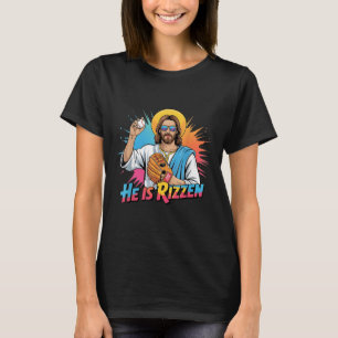 Funny He Is Rizzen Jesus Shirt Baseball Boys Kids