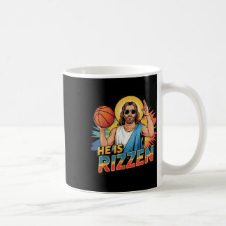Funny He Is Rizzen Jesus Shirt Basketball Boys Kid Coffee Mug
