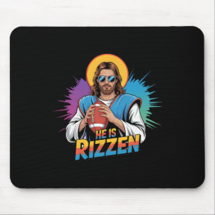 Funny He Is Rizzen Jesus Shirt Football Boys Kids Mouse Pad