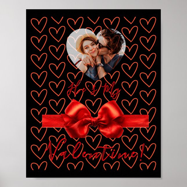 Funny He S My Valentine Womens  Poster (Front)