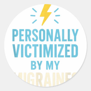 Funny Headache Migraine Awareness Endure Pain Classic Round Sticker