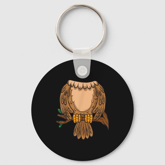 Funny Headless Owl Halloween Night Bird Costume Ea Key Ring (Front)