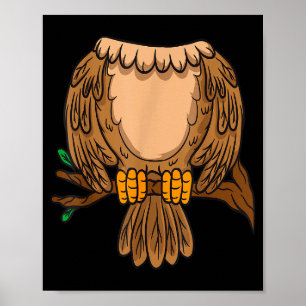 Funny Headless Owl Halloween Night Bird Costume Ea Poster