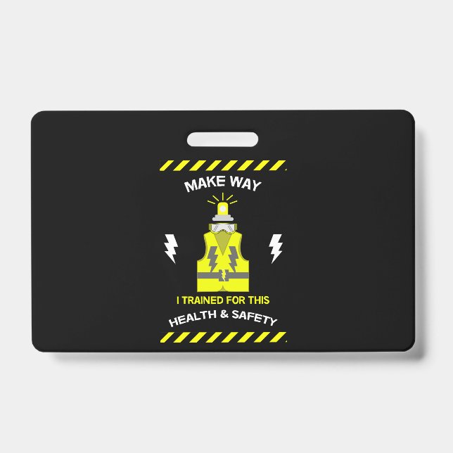 Funny Health And Safety | NEBOSH | Officer | Latte ID Badge (Front)