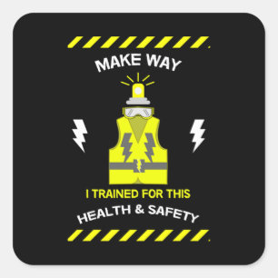 Funny Health And Safety   NEBOSH   Officer   Latte Square Sticker