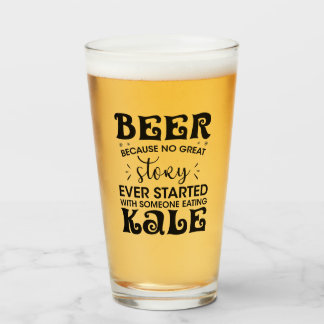 Funny Healthy Beer Versus Green Kale Humour Glass