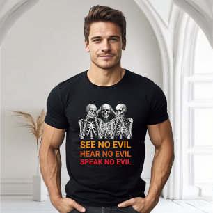 Funny Hear Speak See No Evil Halloween T-Shirt