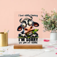 Funny hearing cow word art