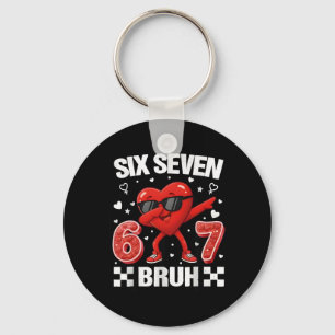 Funny Heart 67 Bruh Valentine Six Seven Meme Gen A Key Ring
