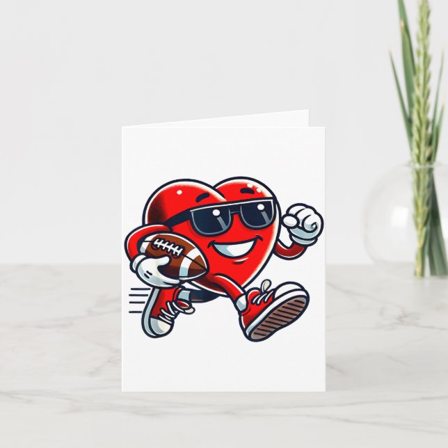Funny Heart American Football Valentine Srts Women Card (Front)