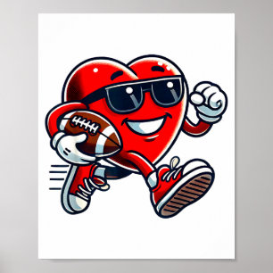 Funny Heart American Football Valentine Srts Women Poster
