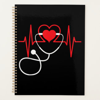Funny Heart Beats Nurse Nursing Medical Planner