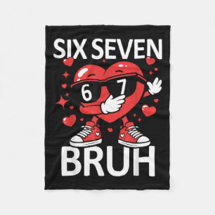 Funny Heart Dab 67 Valentine Bruh Six Seven Meme G Fleece Blanket