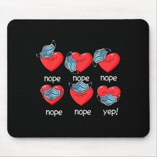 Funny Heart Face Mask Men Women Cute Sweet Valenti Mouse Pad