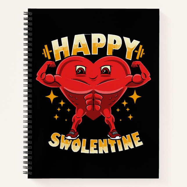  Funny Heart Gym Workout Valentine Gift Notebook (Front)