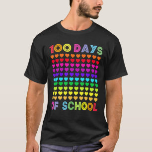 Funny Heart Love 100 Days School Teacher Boy Girl T-Shirt