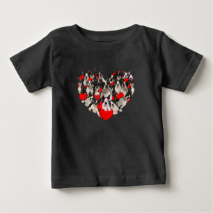 Funny Heart Love Boston Terrier Valentines Day Baby T-Shirt