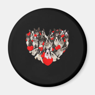 Funny Heart Love Boston Terrier Valentines Day Magnet