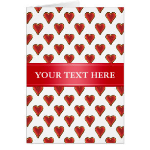 Funny Heart Pattern gold red + your backgr. & text