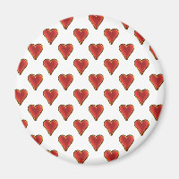 Funny Heart Pattern gold red + your backgr. & text