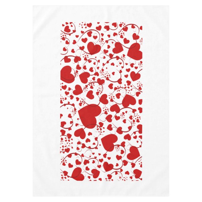 Funny Heart Pattern V + your background colour Tablecloth (Front)