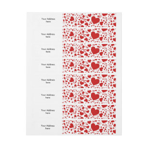 Funny Heart Pattern V + your background colour Wraparound Address Label