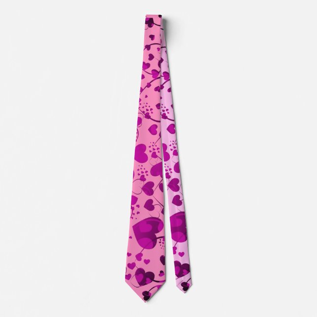 Funny Heart Pattern VI + your backgr. colour & tex Tie (Front)