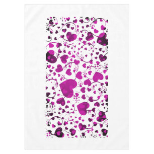 Funny Heart Pattern VI + your background colour Tablecloth