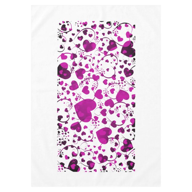 Funny Heart Pattern VI + your background colour Tablecloth (Front)