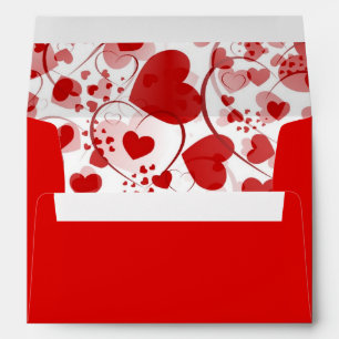 Funny Heart Pattern VII - red white + your idea Envelope