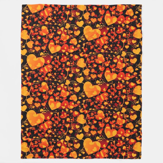 Funny Heart Pattern VIII - red white + your idea Fleece Blanket (Front)