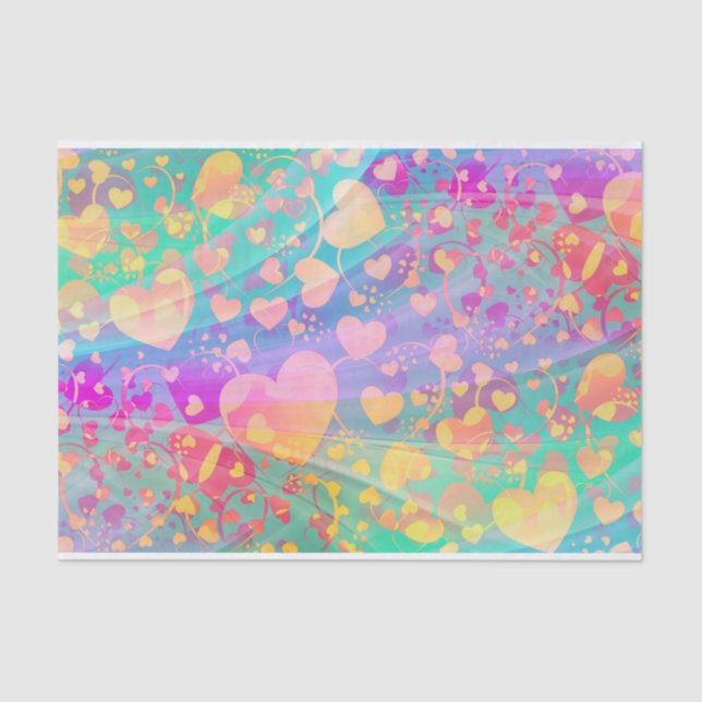Funny Heart Pattern XI - pastel coloured Tissue Paper (Front)