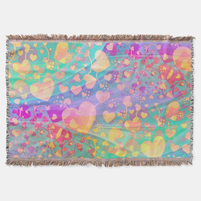 Funny Heart Pattern XI + your idea Throw Blanket (Front)