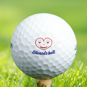 Funny heart personalised name unique golf ball 