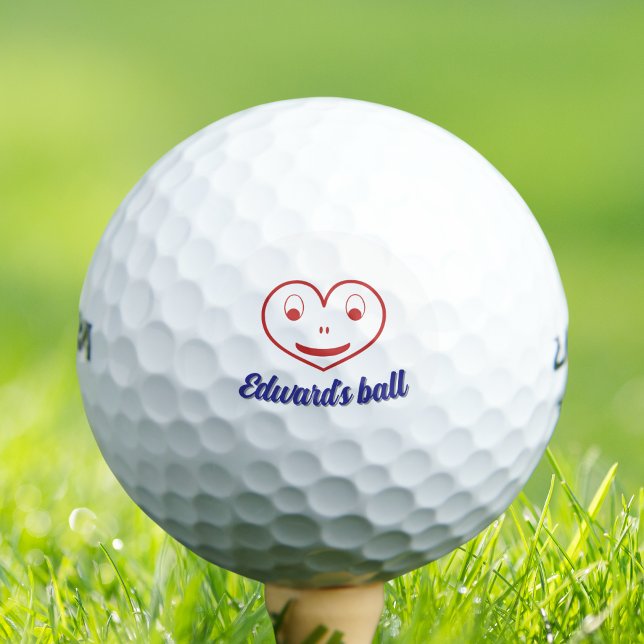 Funny heart personalised name unique golf ball  (Creator Uploaded)