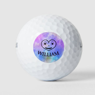 Funny heart personalised name unique golf ball