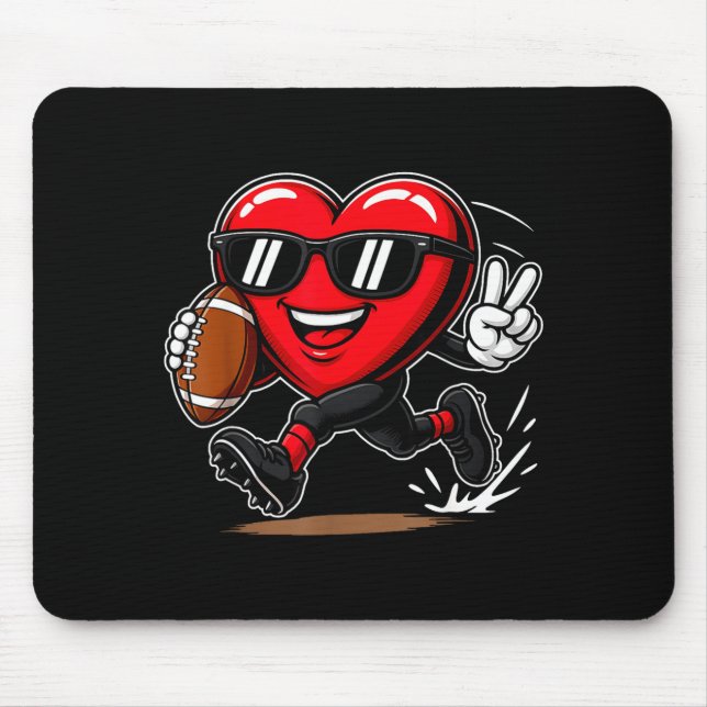 Funny Heart Playing Football Srts Lover Valentine  Mouse Pad (Front)