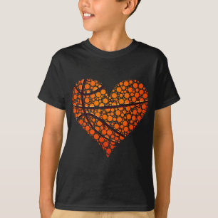 Funny Heart Polka Dots Basketball Lover Fan Happy T-Shirt