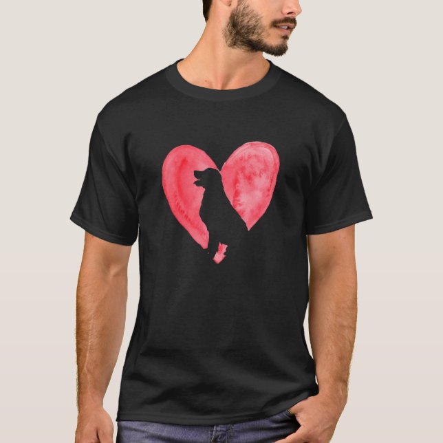 Funny Heart Retriever Pet Dog Lover Animal Valenti T-Shirt (Front)