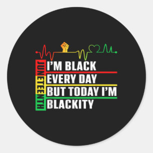Funny Heartbeat Blackity Black Juneteenth Pride Me Classic Round Sticker