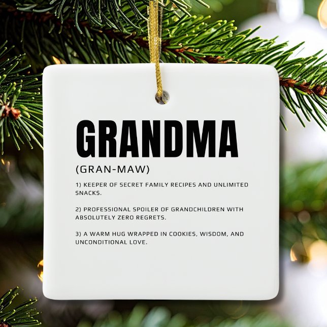Funny Heartfelt Grandma Definition Ceramic Ornament (Creator Uploaded)