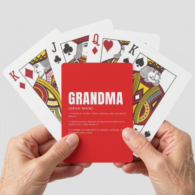 Funny Heartfelt Grandma Definition Playing Cards (Creator Uploaded)