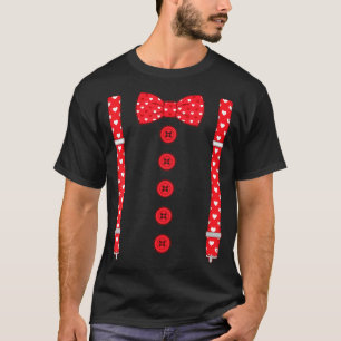 Funny Hearts Bow Tie Suspenders Valentine's Day Co T-Shirt