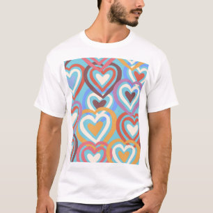 Funny Hearts: Seamless Texture Pattern. T-Shirt